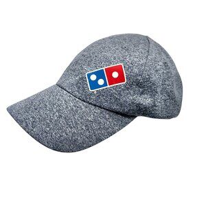 Dominos Pizza Logo Baseball Cap Hat Heathered Gray Reflective Stripe Adjustable
